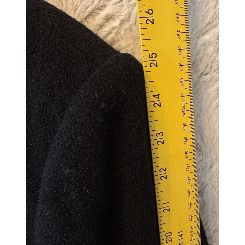 Fleet Street Coat Women’s Size Large Button Front Long‎ Collared Black